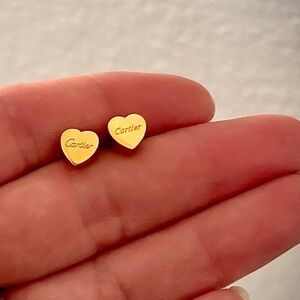 ❤️ 💖 Heart Earrings Teeny Tiny 18K Gold 💖 ♥️